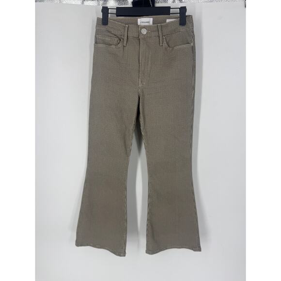 Frame Le Crop Flare Houndstooth Stretch Jeans - Picture 4 of 6